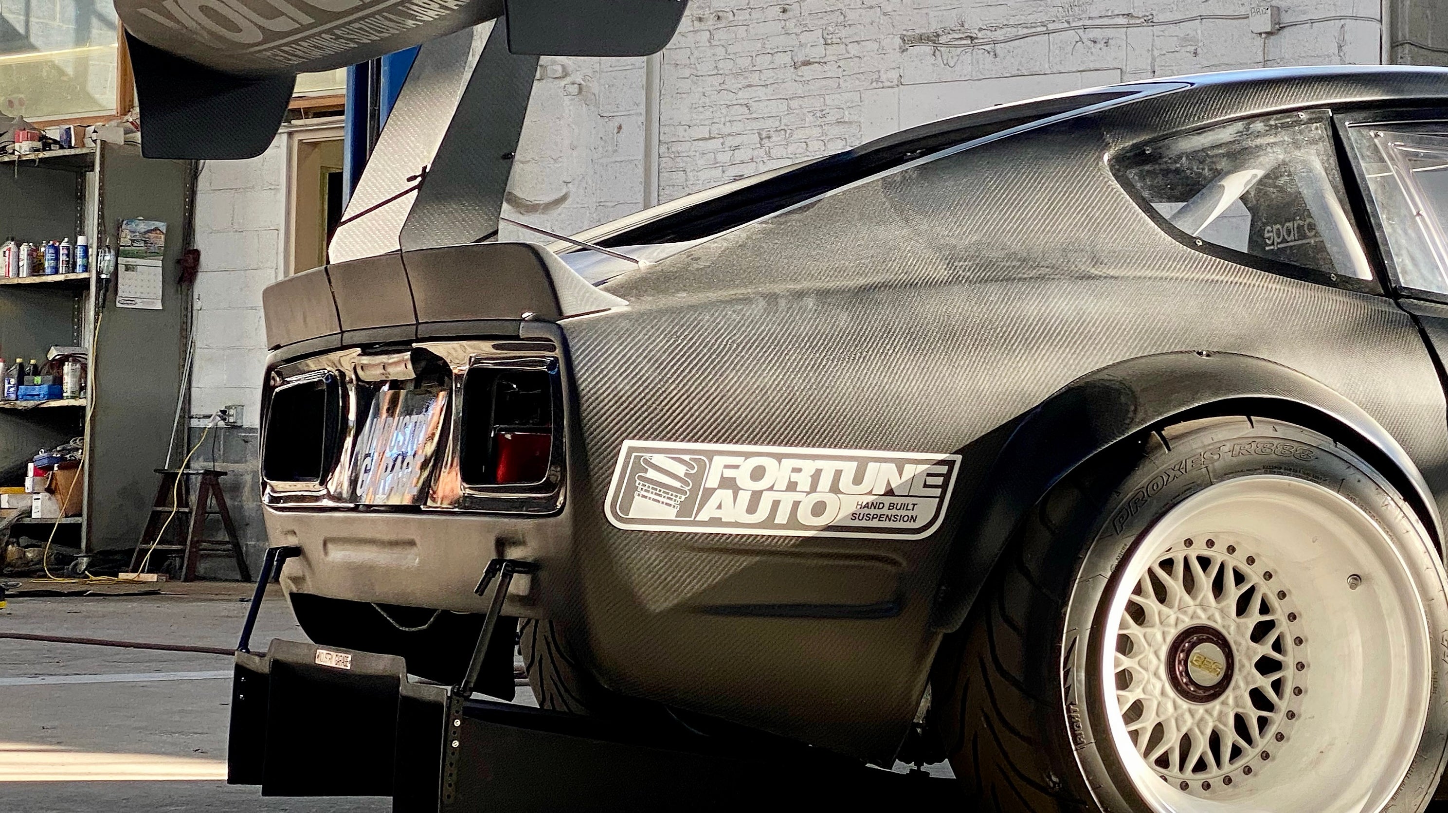 carbon fiber Datsun 240z rear with trac spec rear diffuser