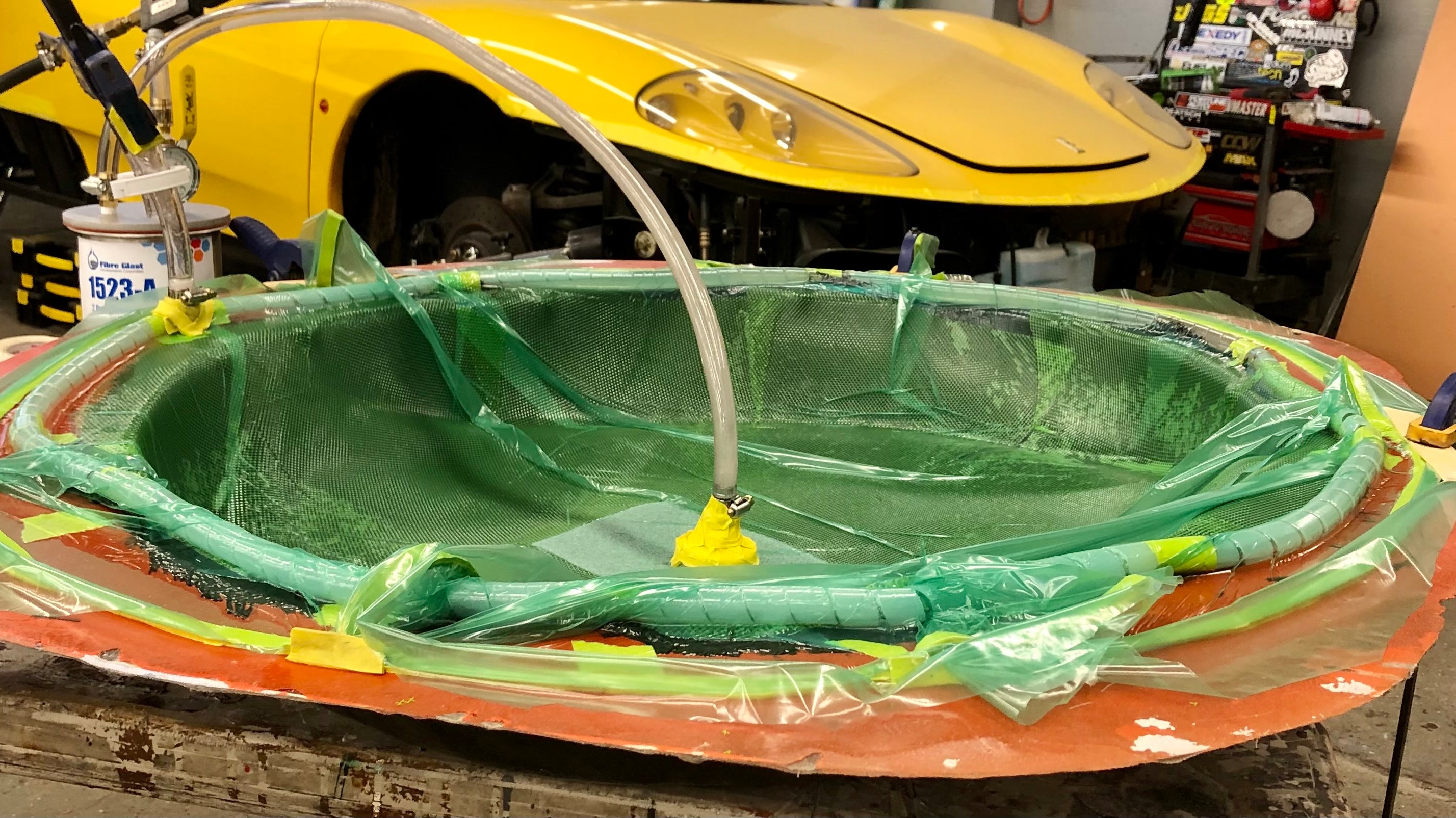 vacuum bag infusion carbon fiber part creation process