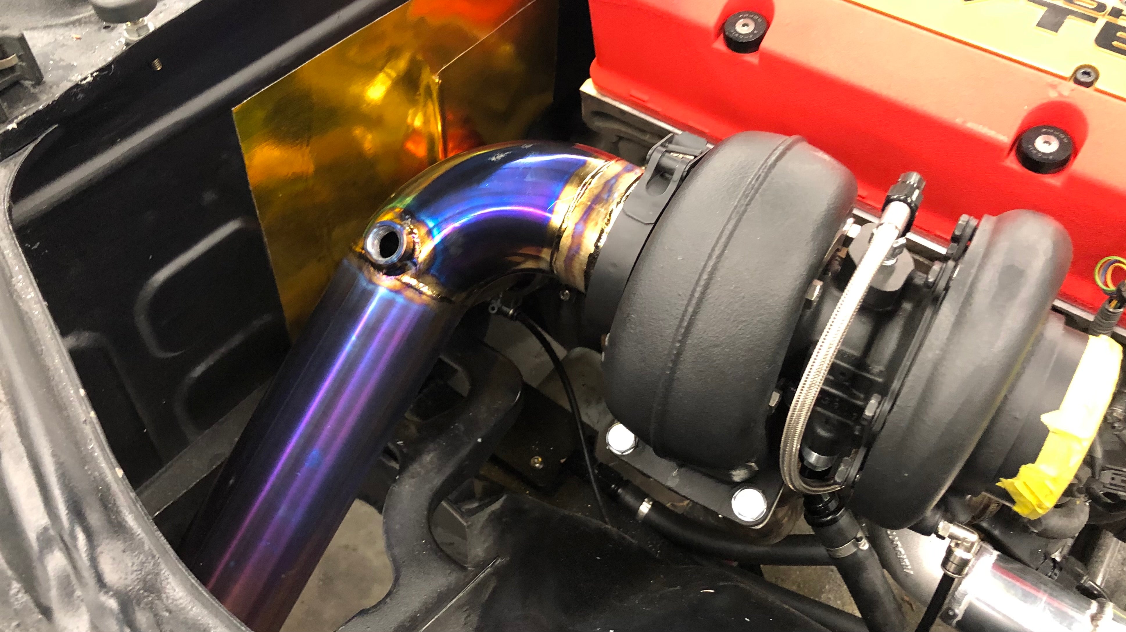 turbon titanium downpipe for 1970 Datsun 240z build