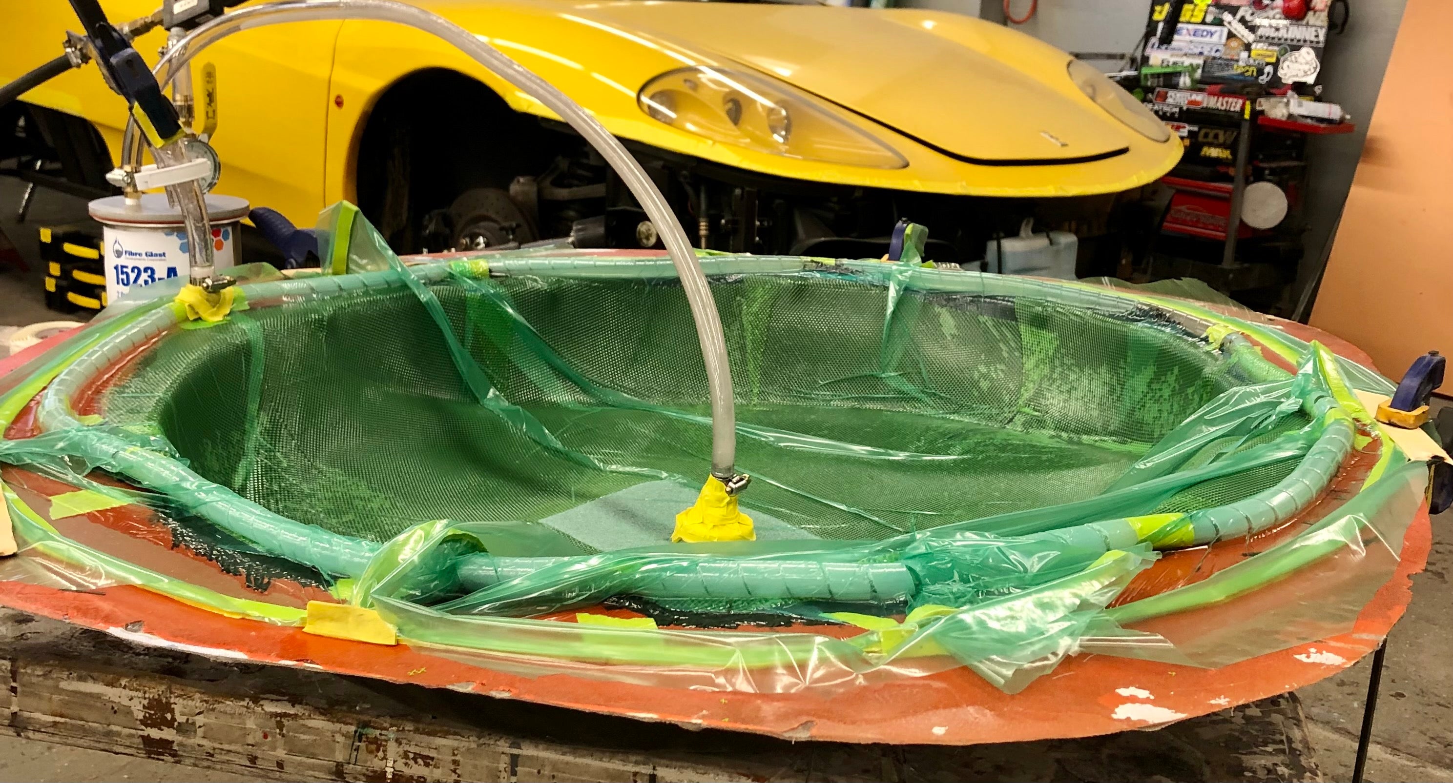 vacuum bag infusion carbon fiber part creation process